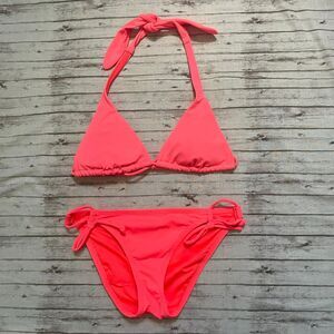 Victoria’s Secret Womens Pink Triangle Slide Bikini Swim Suit Set Size Small S